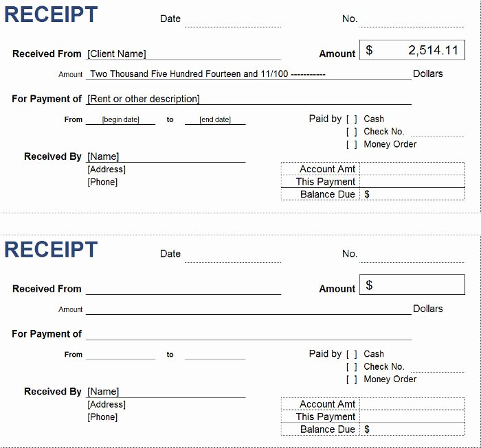 Cash Receipts Template Excel Unique Free Petty Cash Receipt Templates