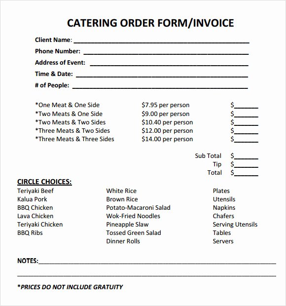 Catering Invoice Template Pdf Inspirational 11 Catering Invoice Templates – Free Samples Examples