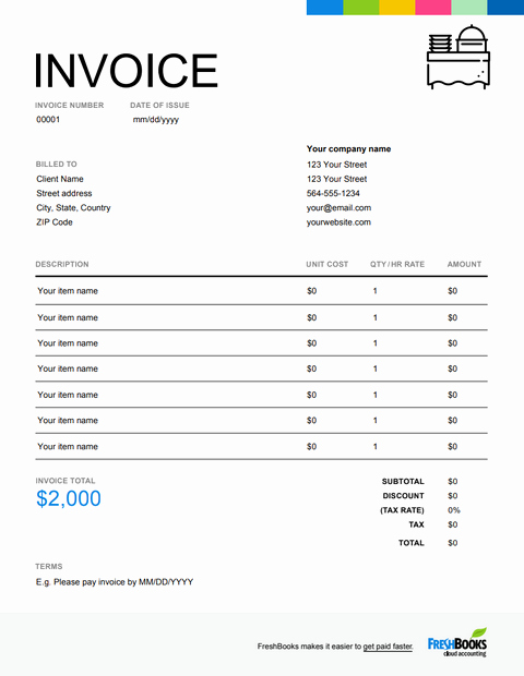 Catering Invoice Template Pdf New Free Catering Invoice Template Download now