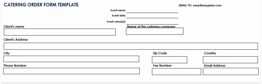 Catering order form Template Awesome Catering order form Template Free Word Pdf
