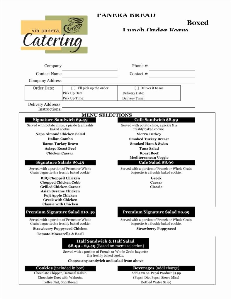 Catering order form Template Best Of 8 Catering order form Free Samples Examples Download