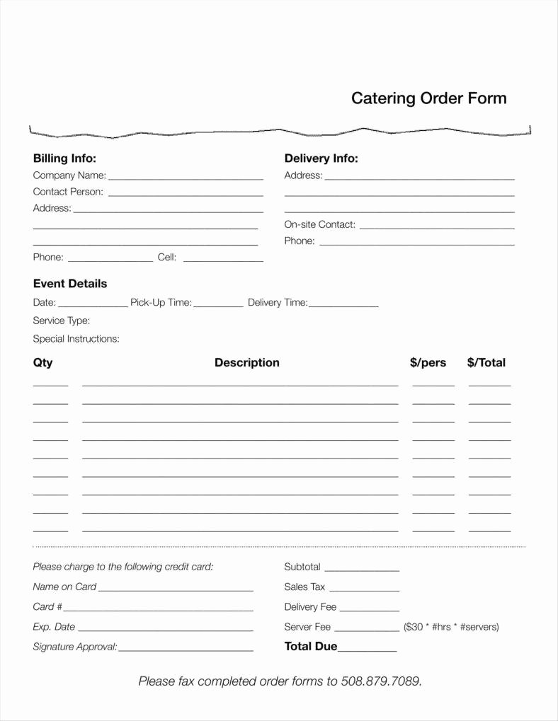Catering order form Template Best Of 9 Food order form Templates Free Samples Examples