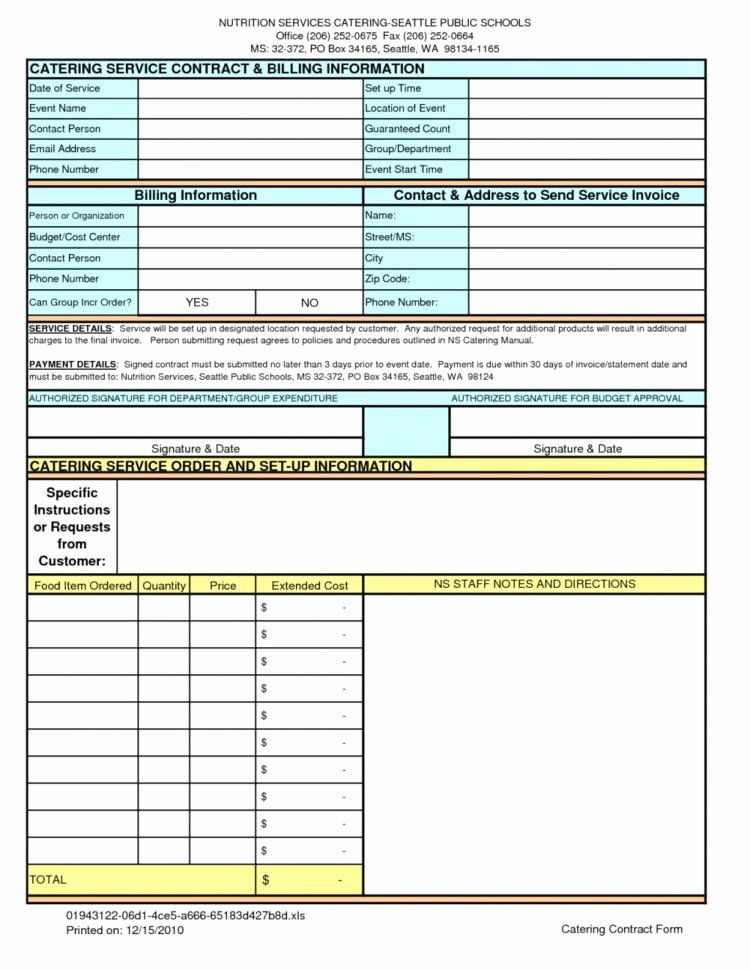 Catering order form Template Free Inspirational Catering Service Invoice Spreadsheet Templates for Busines