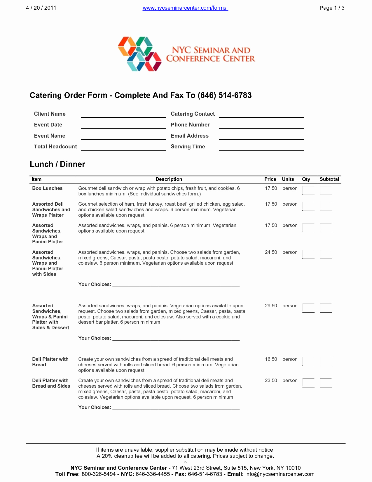Catering order form Template Free Unique 10 Best Of Banquet Proposal Template event