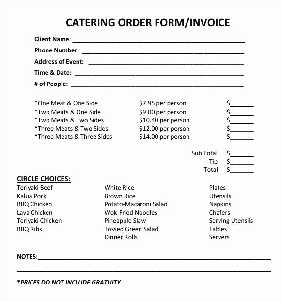 Catering order form Template Inspirational Catering Feedback form Template – Preinsta
