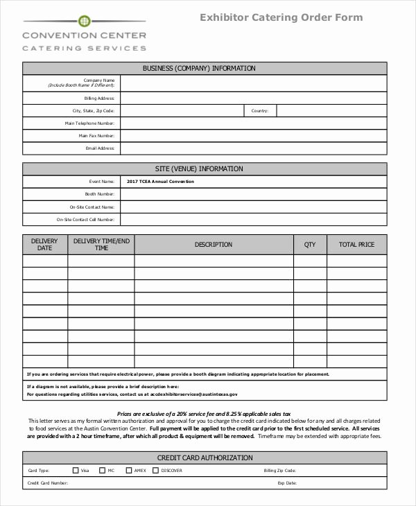 Catering order form Template Luxury 16 Catering order forms Ms Word Numbers Pages