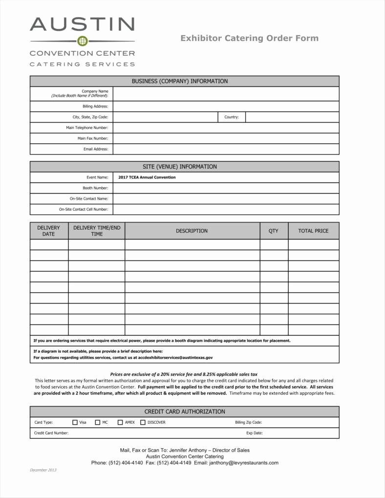 Catering order form Template Word Awesome 8 Catering order form Free Samples Examples Download