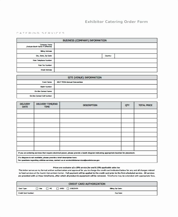 Catering order form Template Word Best Of Catering order form Template Word – Amandae