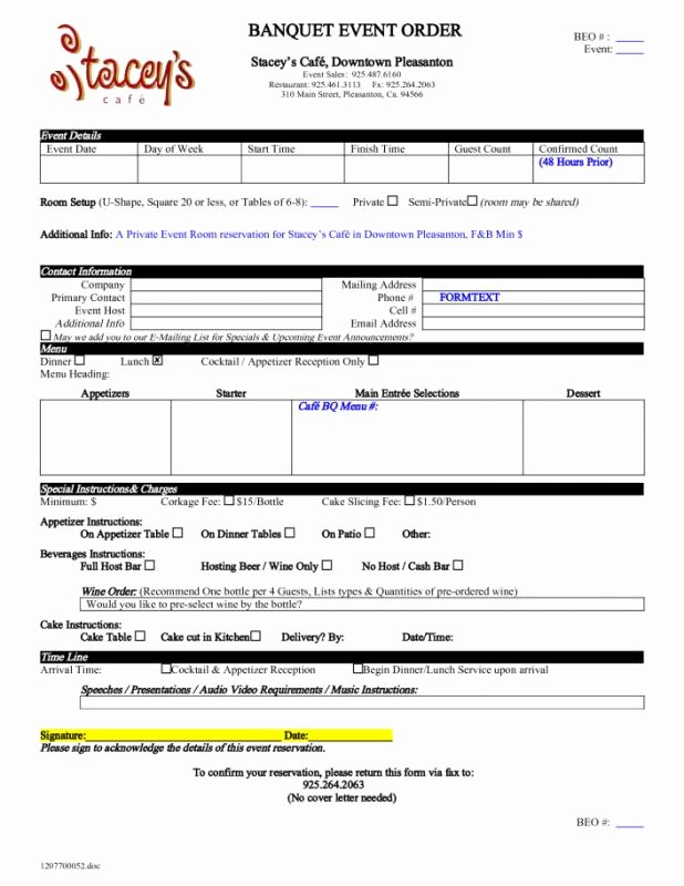 Catering order form Template Word Lovely order form Template Word