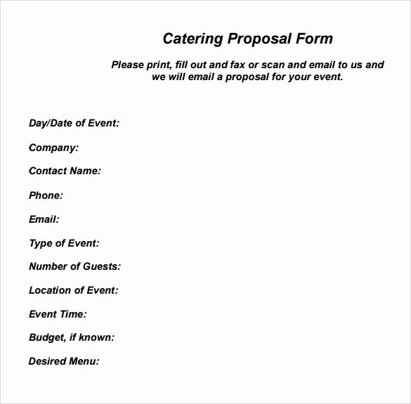 Catering Proposal Template Pdf Lovely 6 Catering Proposal Samples