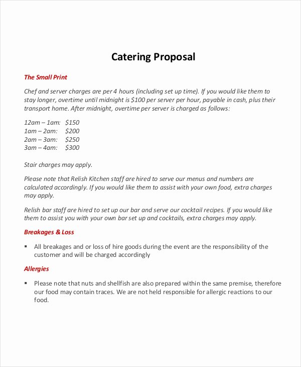 Catering Proposal Template Pdf New 11 Catering Proposal Examples Pdf Doc Psd Ai
