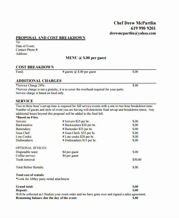 Catering Proposal Template Pdf New 5 Catering Proposal Template – Examples In Word Pdf
