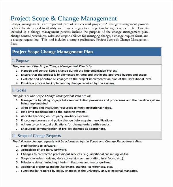 Change Management Plan Template Elegant 12 Change Management Plan Templates