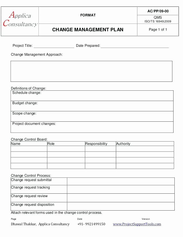 Change Management Plan Template Elegant organizational Change Management Plan Template All Rights