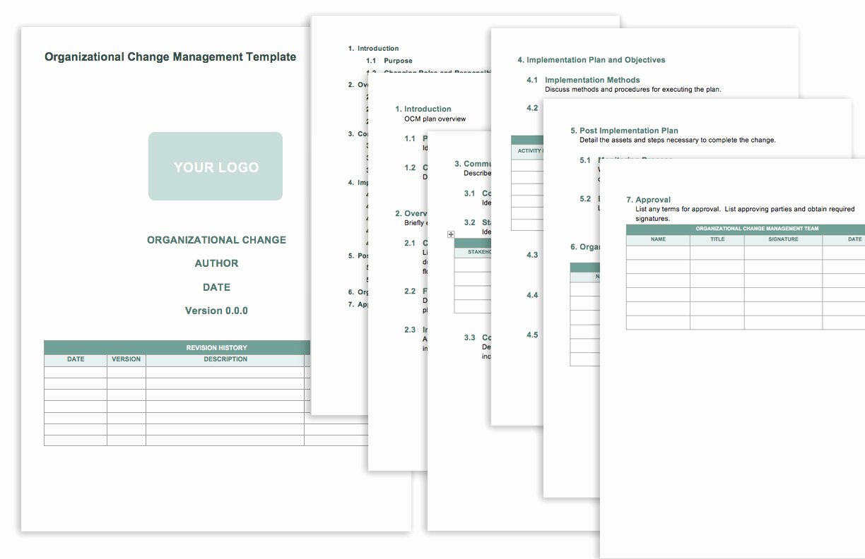 Change Management Plan Template Lovely Free Change Management Templates