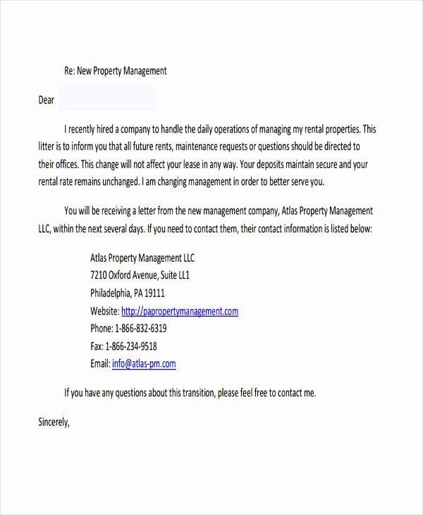 Change Of Management Letter Template Awesome 13 Property Transfer Letter Templates Pdf Doc