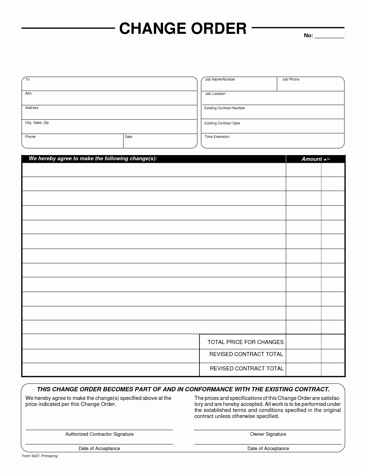 Change order Template for Construction Beautiful Change Of order form by Liferetreat Change order form