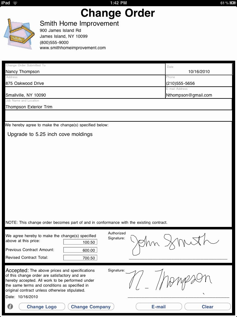 Change order Template for Construction Beautiful Change order form Construction