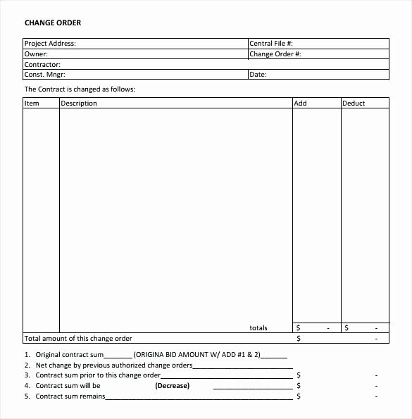 Change order Template for Construction Inspirational Free Change order Template Excel Request Log Pdf