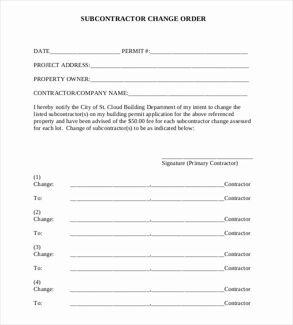 Change order Template for Construction Lovely 24 Change order Templates Pdf Doc
