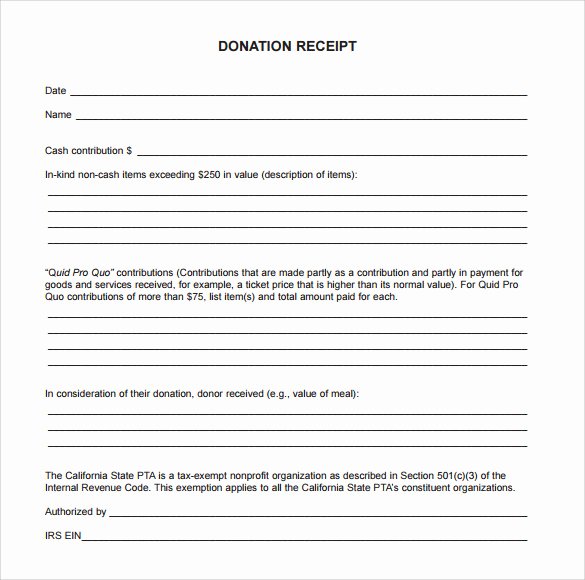 Charitable Contribution Receipt Template Luxury 23 Donation Receipt Templates – Pdf Word Excel Pages