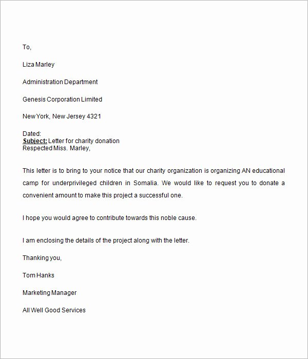 Charitable Donation Letter Template Awesome Donation Request Letter 8 Free Download for Word