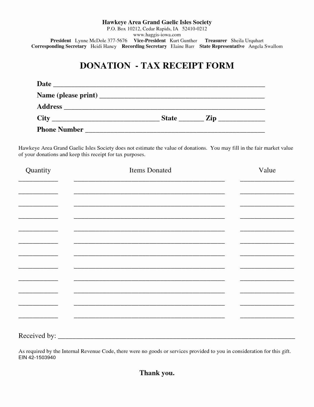 Charitable Donation Letter Template Inspirational Fresh Charitable Donation form Receipt