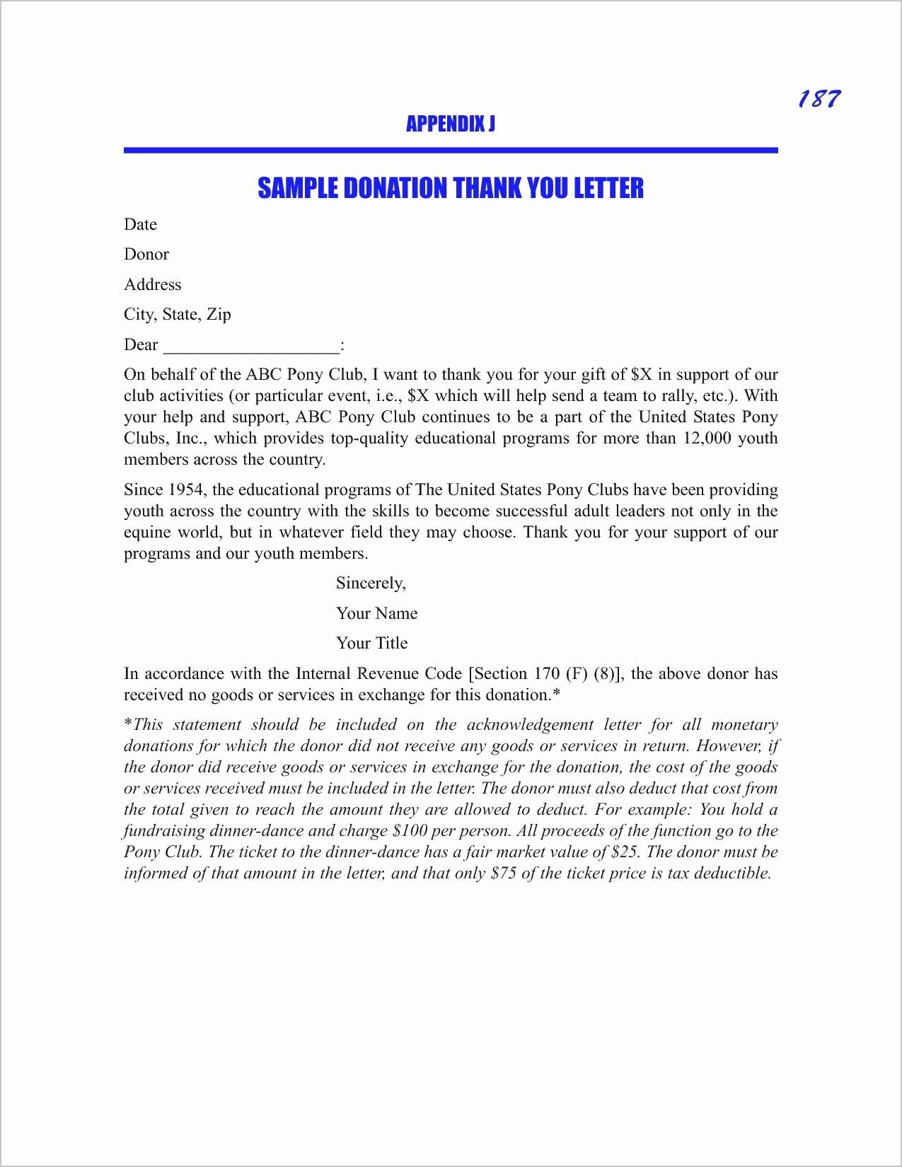 Charitable Donation Letter Template Lovely Sample Nonprofit Gift In Kind Acknowledgement Letter