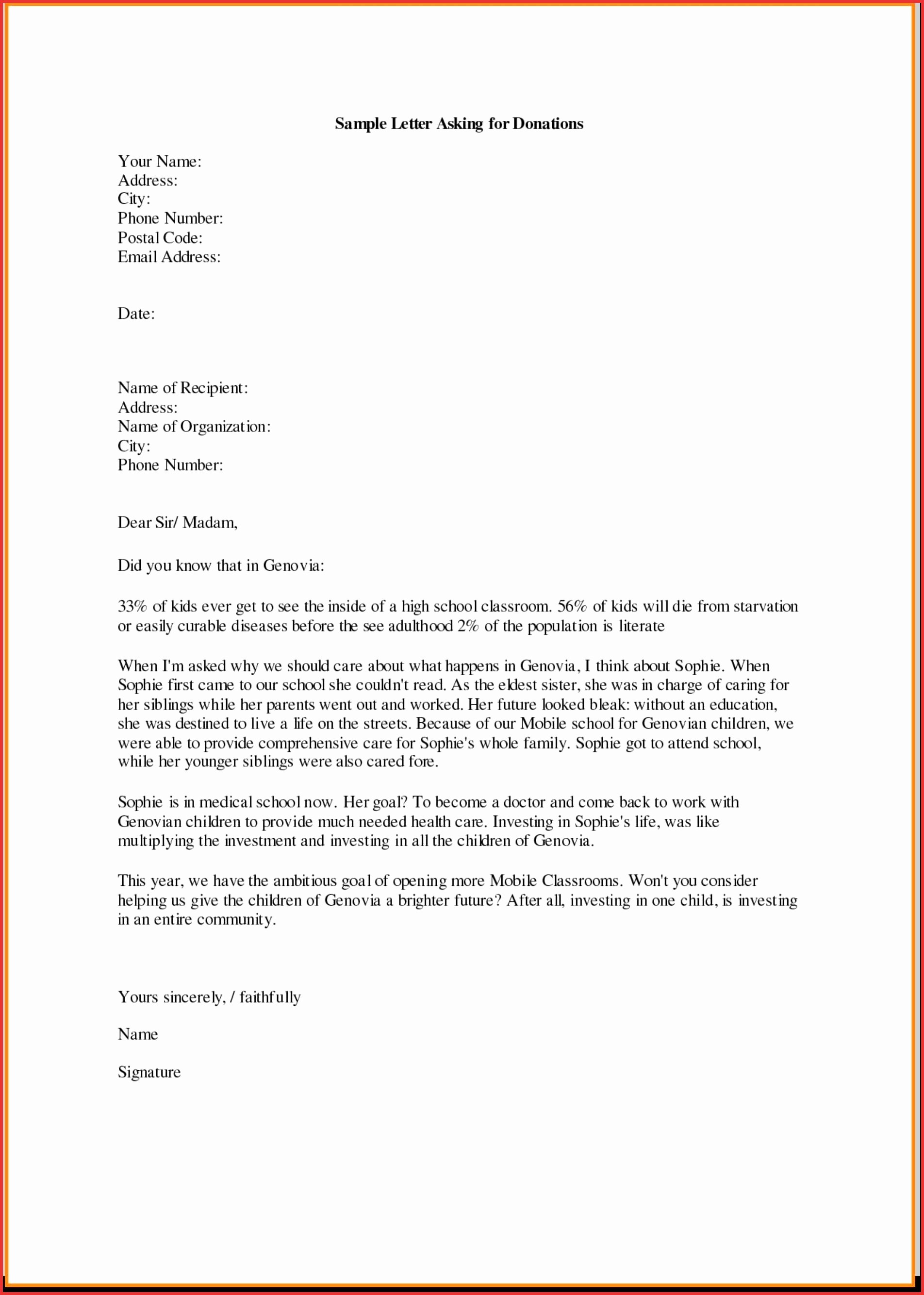 Charitable Donation Letter Template Luxury Charity Donation Request Letter Template Examples