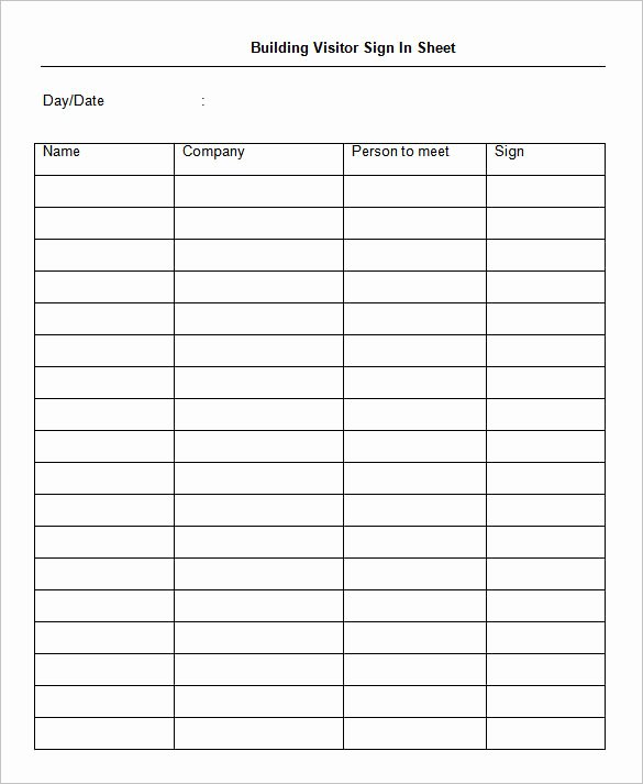 Check In Sheet Template New 75 Sign In Sheet Templates Doc Pdf