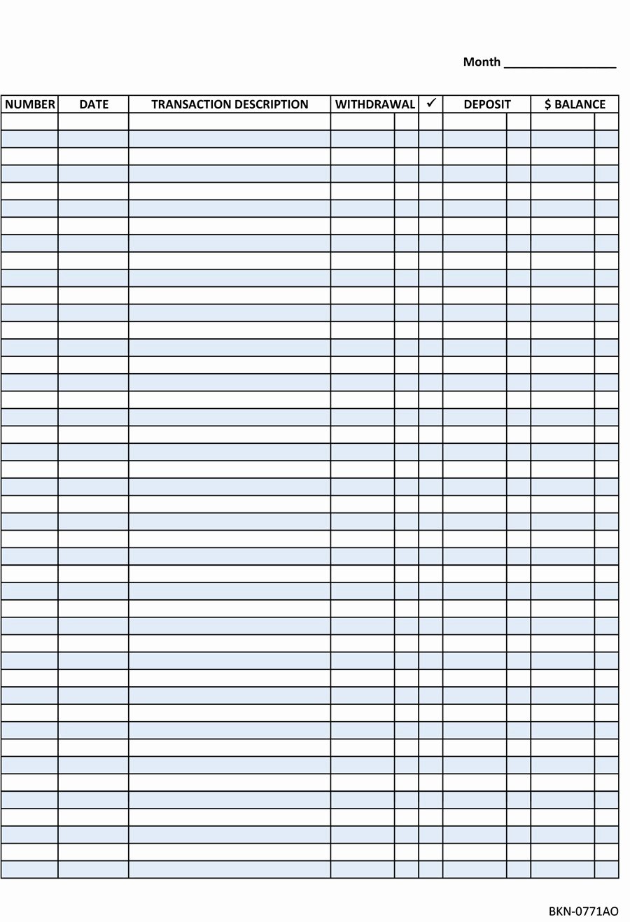 Check Register Template Printable Awesome 6 Free Blank Business Checkbook Register Template Excel