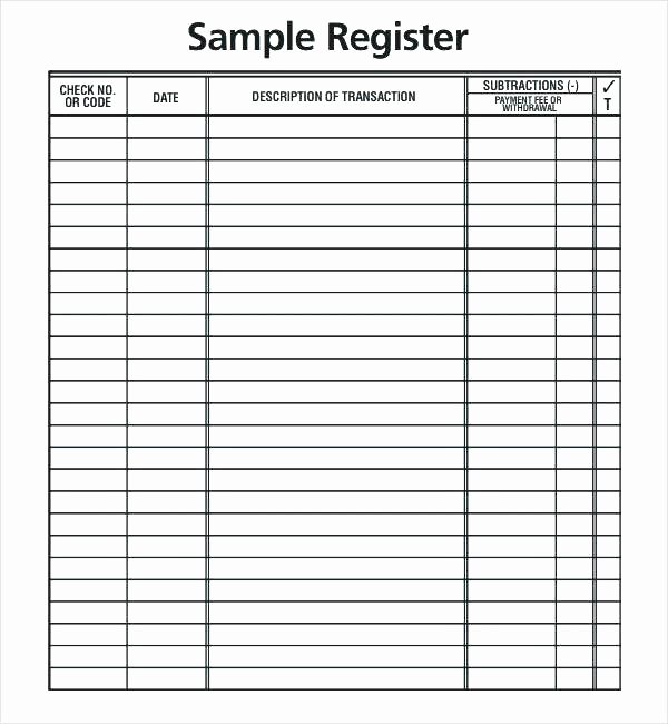 Check Register Template Printable Awesome Excel Checkbook Register Template Business Check Cheque