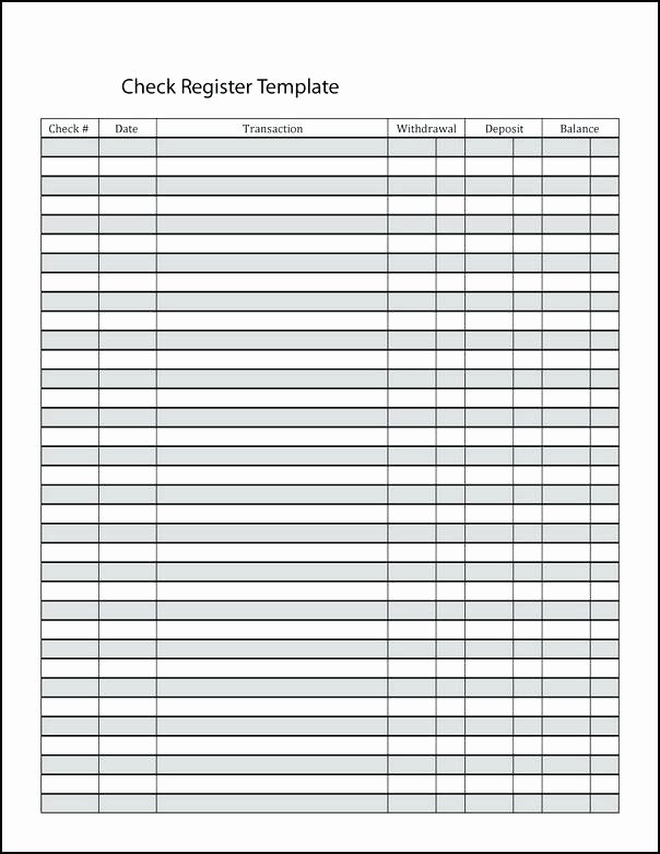 Check Register Template Printable Awesome Free Printable Check Register Full Page for Checkbook