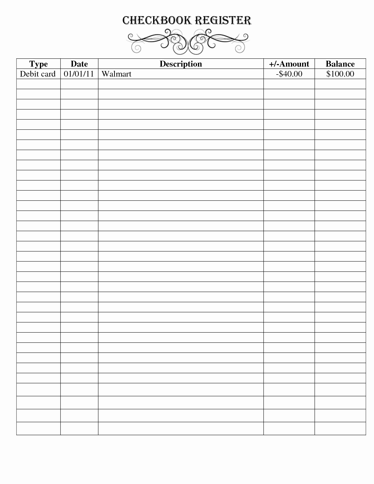 Check Register Template Printable Awesome Free Printable Checkbook Register Templates …
