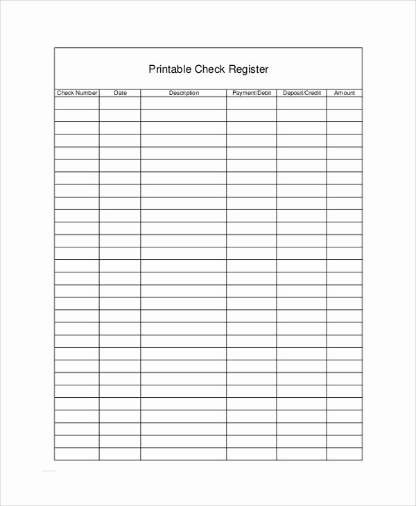 Check Register Template Printable Beautiful 9 Checkbook Register Samples
