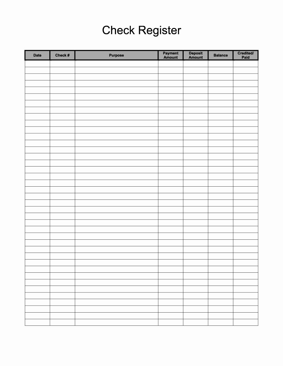 Check Register Template Printable Elegant 37 Checkbook Register Templates [ Free Printable]