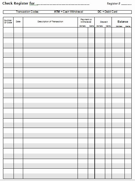 Check Register Template Printable Luxury Super In Depth Checkbook Project Including Blank Check