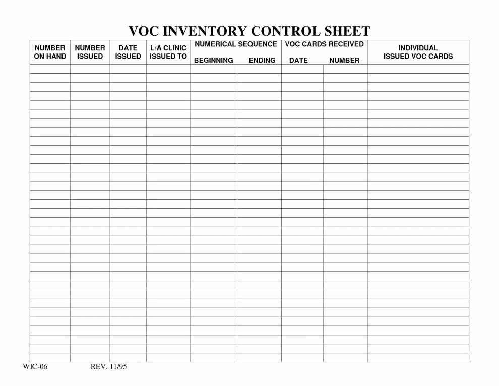 Chemical Inventory List Template