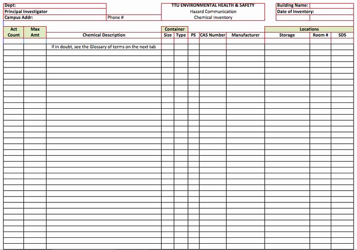 Chemical Inventory List Template Beautiful Chemical Inventory List Template Template