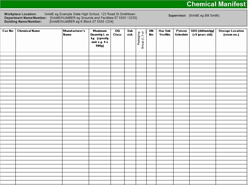 Chemical Inventory List Template Best Of 13 Free Sample Chemical Inventory List Templates