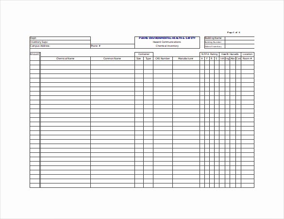 Chemical Inventory List Template Best Of Inventory Template – 25 Free Word Excel Pdf Documents