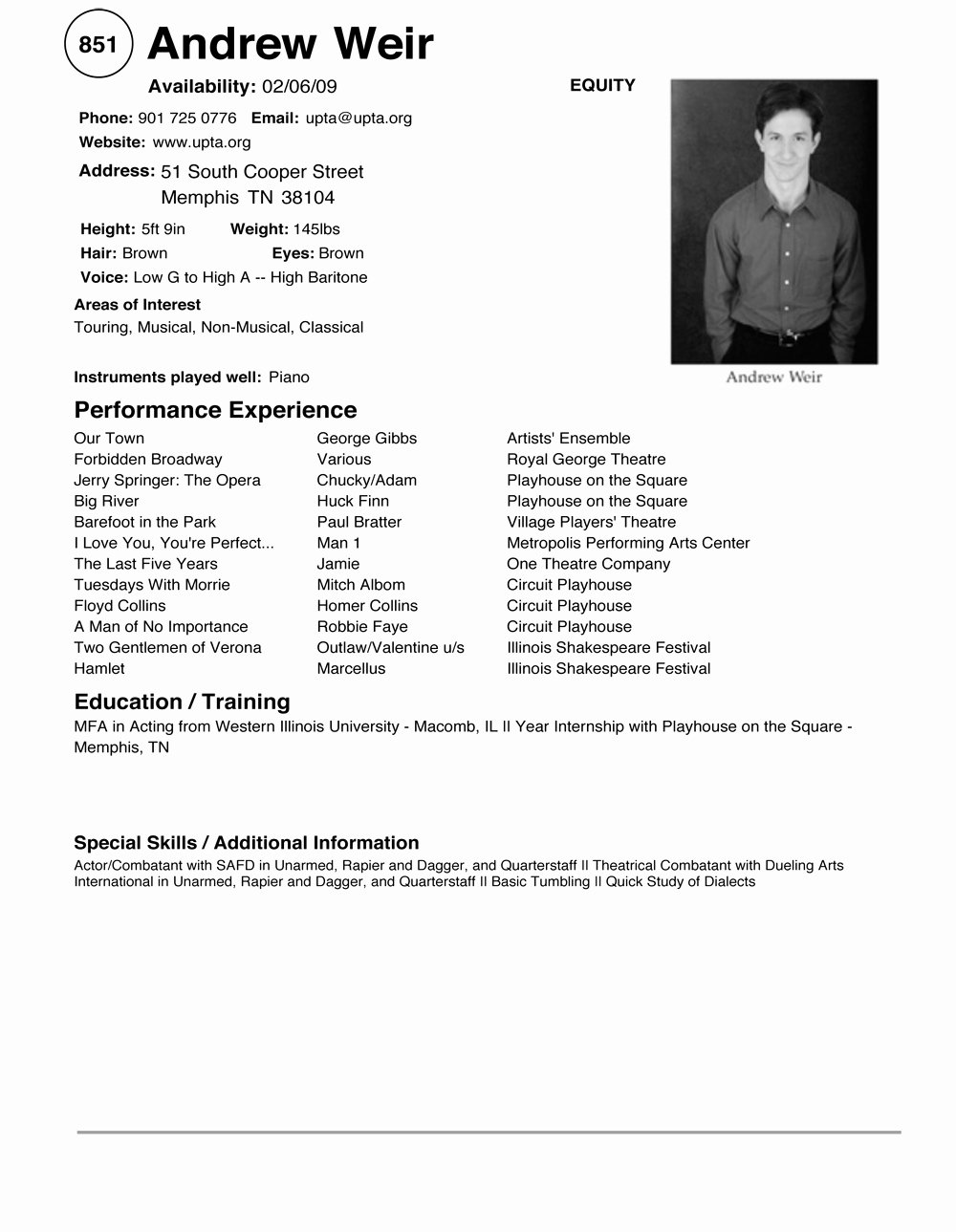 Child Actor Resume Template Best Of Acting Resume Example