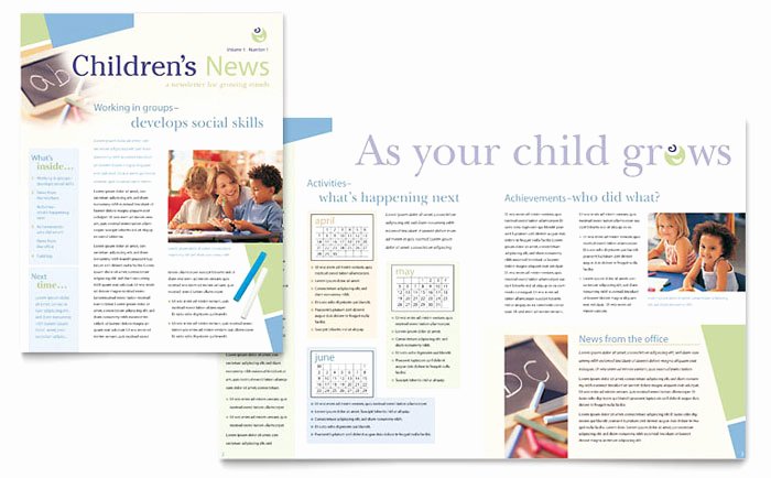Child Care Newsletter Template Fresh Child Care &amp; Preschool Newsletter Template Design