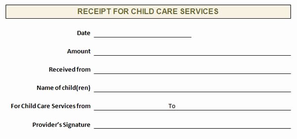 Child Care Receipts Template Awesome Weekly Receipts for Daycare Free Printables