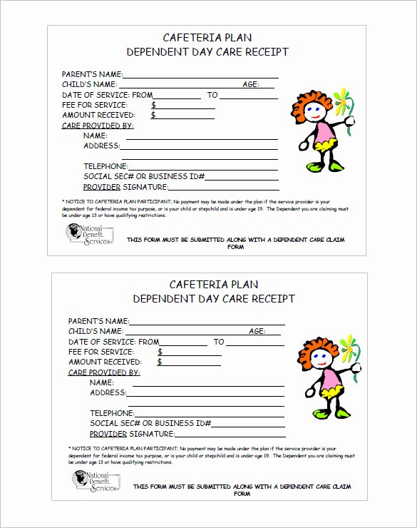 Child Care Receipts Template New 19 Daycare Receipt Templates Doc Pdf