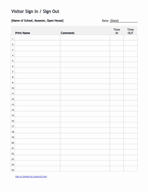 Child Visitation Log Template Unique Download the Visitor Sign In Sign Out Sheet From