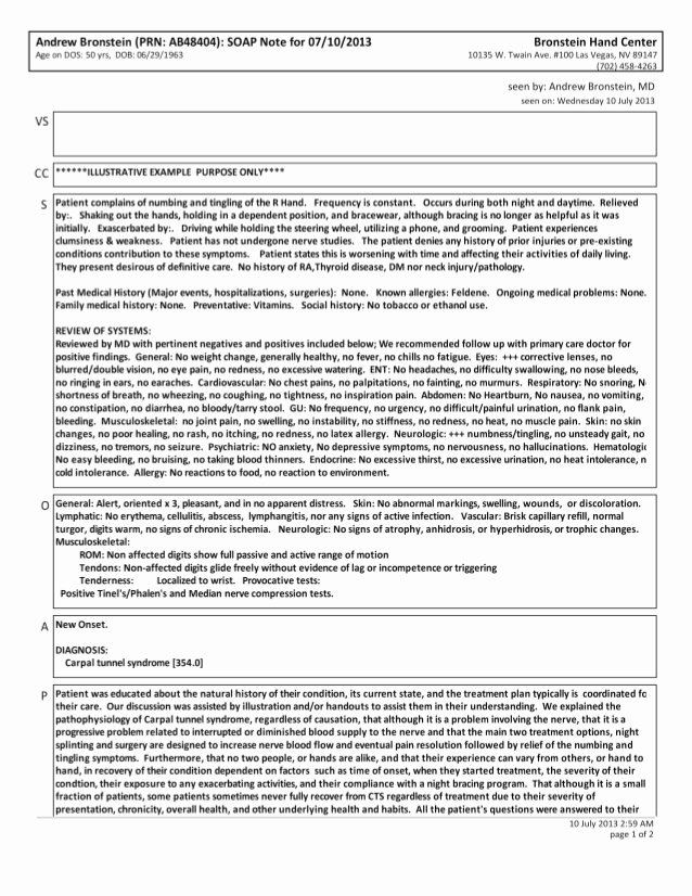 Chiropractic soap Notes Template Best Of Sample soap Note From Ehr