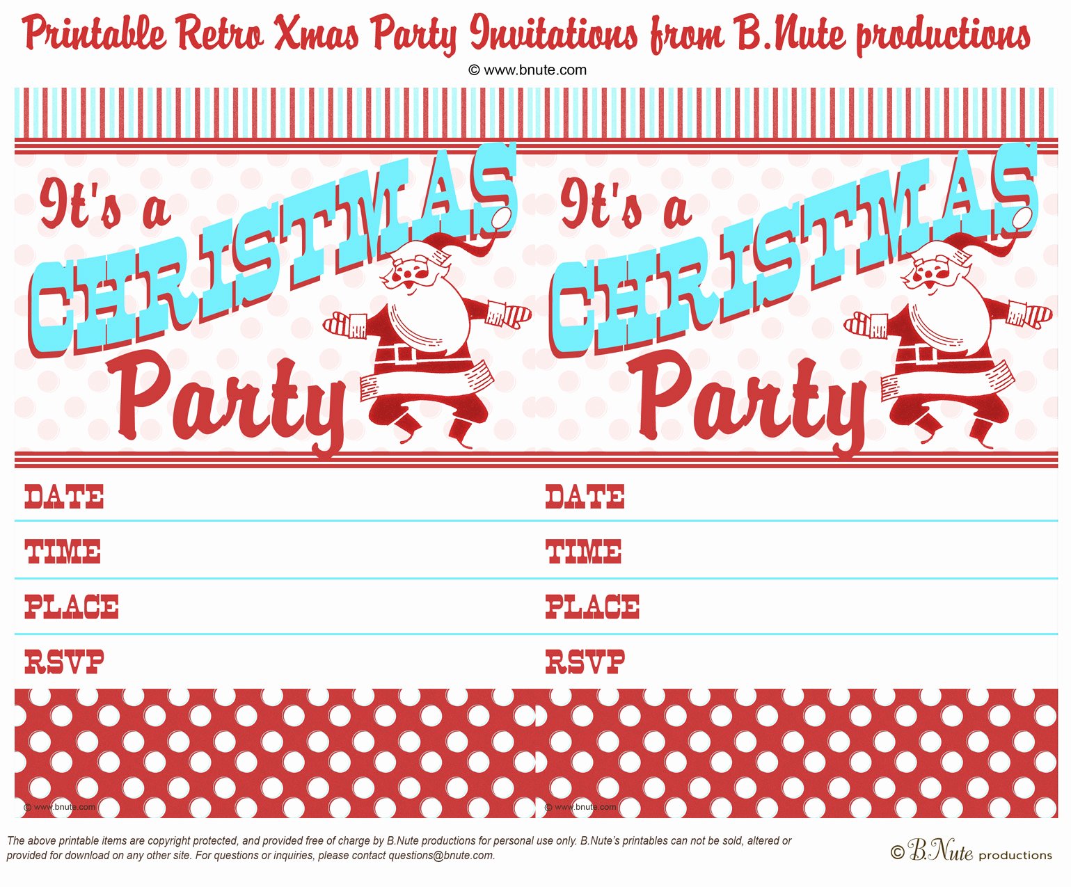 Christmas Party Invite Template Awesome Bnute Productions Free Printable Retro Christmas Party