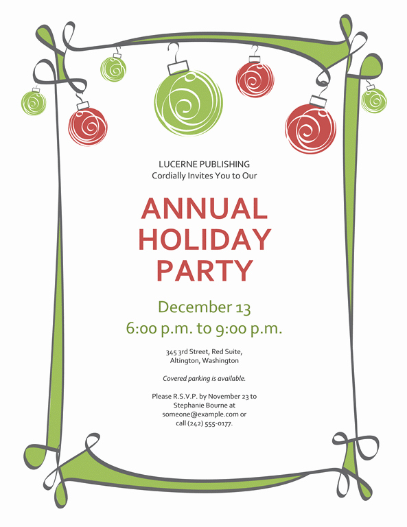 Christmas Party Invite Template Elegant Holiday Party Invitation Template