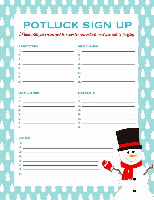 Christmas Potluck Signup Sheet Template New 17 Best Images About I M An Ocd List Lover On Pinterest